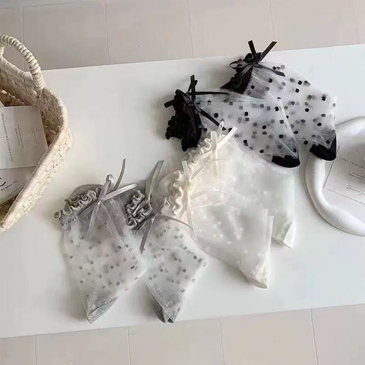 🧦 Official Store – Ice Silk Breathable Socks with Polka Dot Design